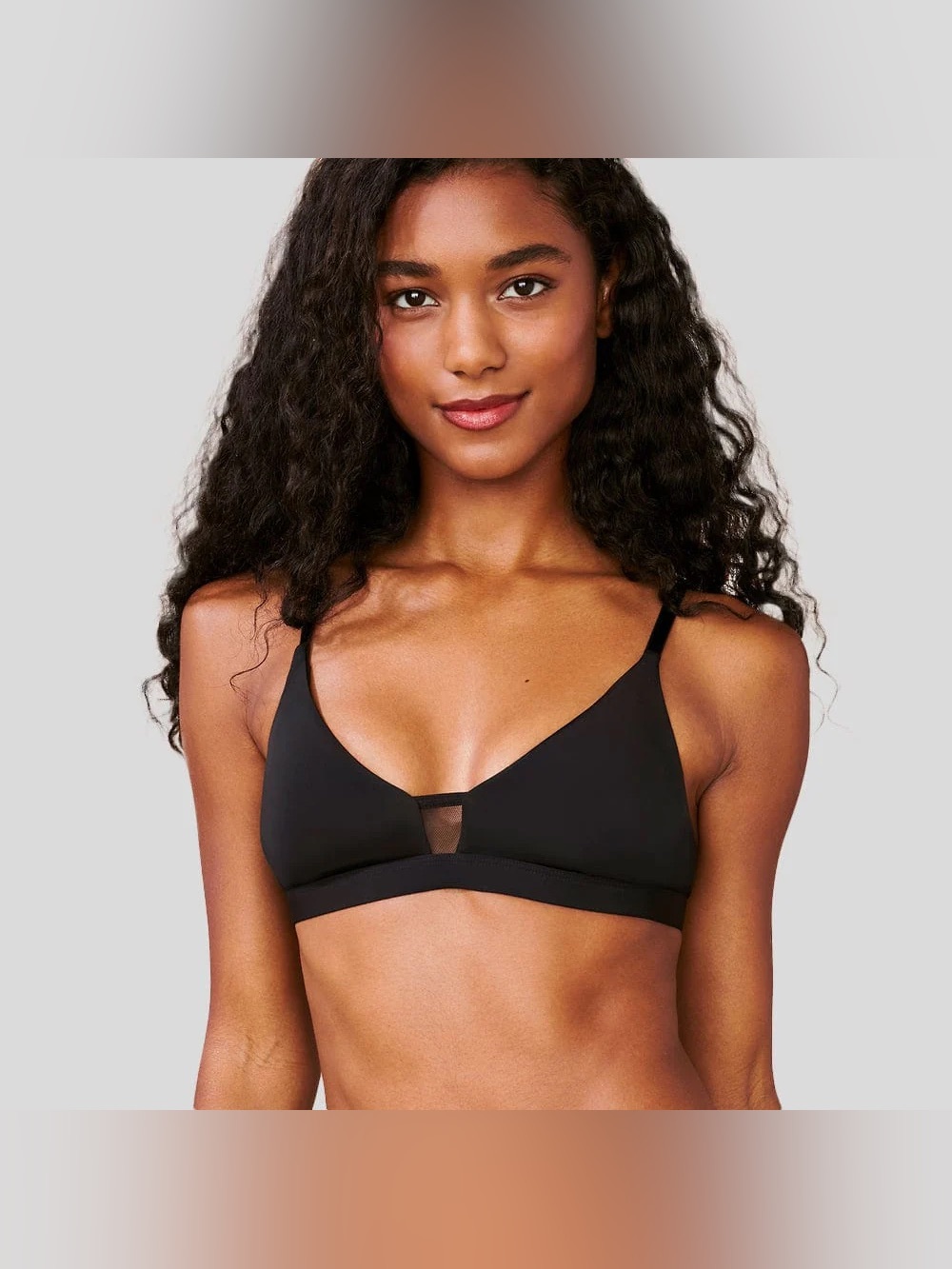 Pepper Limitless Wirefree Scoop Bra Black Padded Mesh NWT Medium